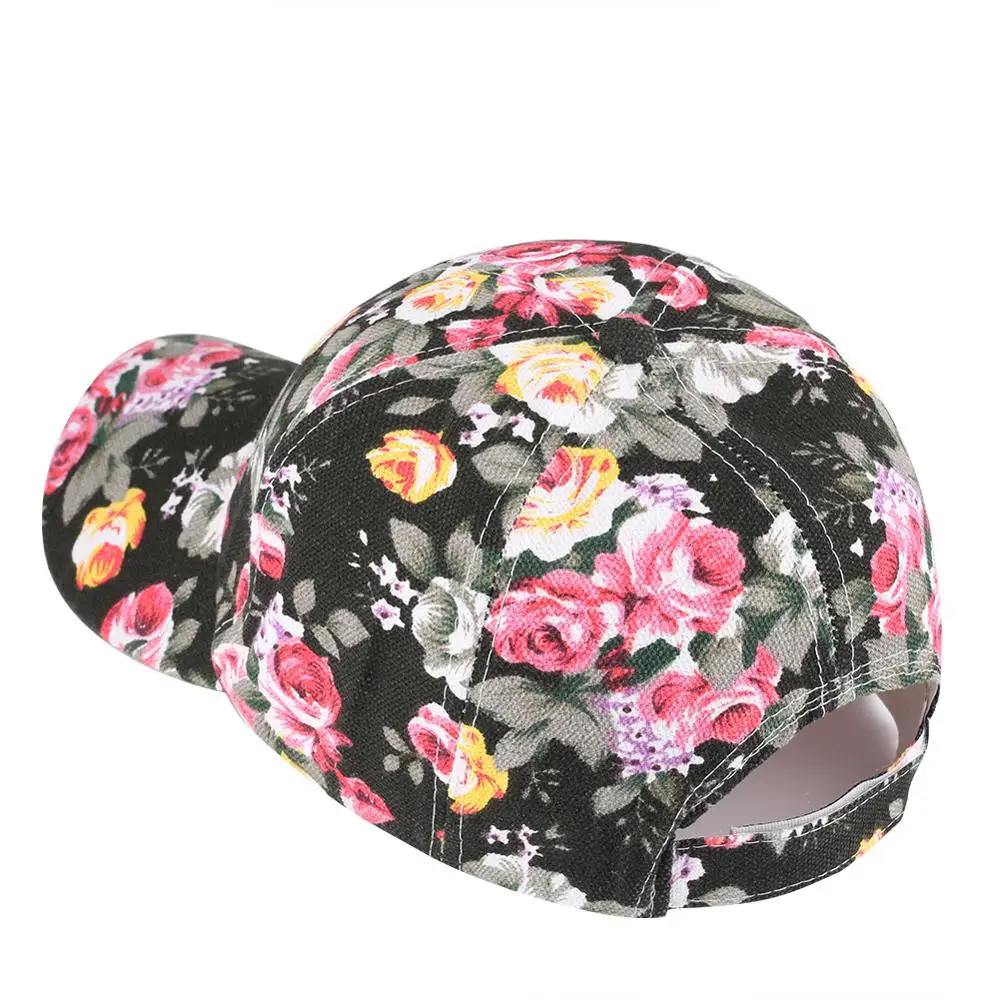 Бейсболка женская с цветочным рисунком регулируемая короткая спортивная кепка в
