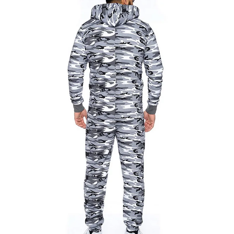 Мужская цельная Пижама Gar спортивный костюм на молнии с капюшоном мужской