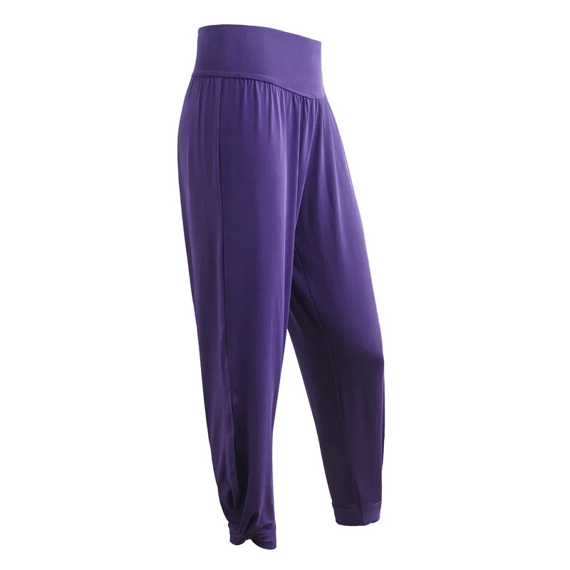 

R&W Relax Soft Yoga Soothing Running Training Dancing High Waist Gym Sports Pants Workout Breathable Pants Jogger Loose Hollow