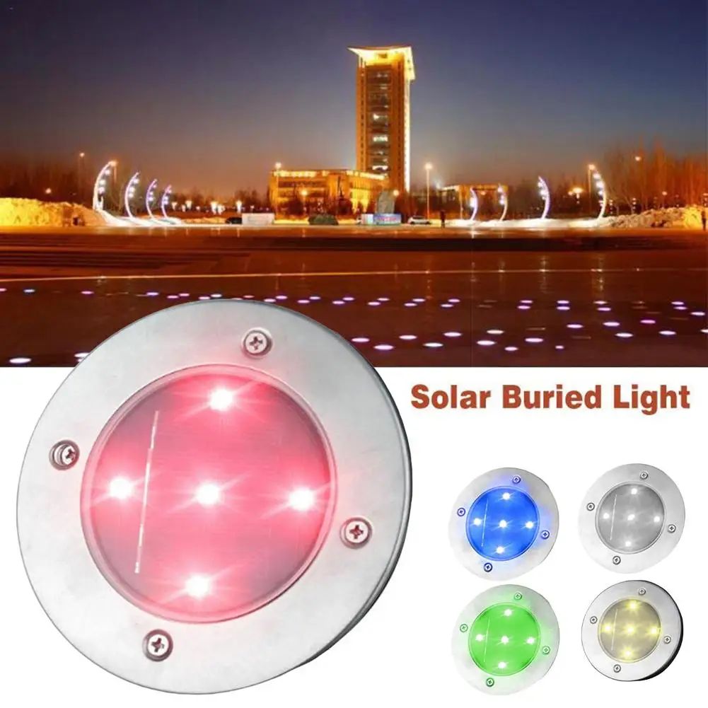 5 светодиодных солнечных ламп на батареях подземный свет сад под землей лампа для