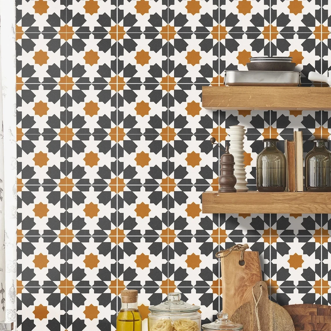 

Self-Adhesive Tile Stickers 3D Wall Stickers Waterproof And oil-Proof Bathroom Living Room Kitchen Floor Carreaux de Ciment