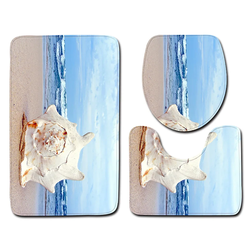 Крышка для унитаза ванная комната с видом на море 3 шт. Нескользящие рыбные весы