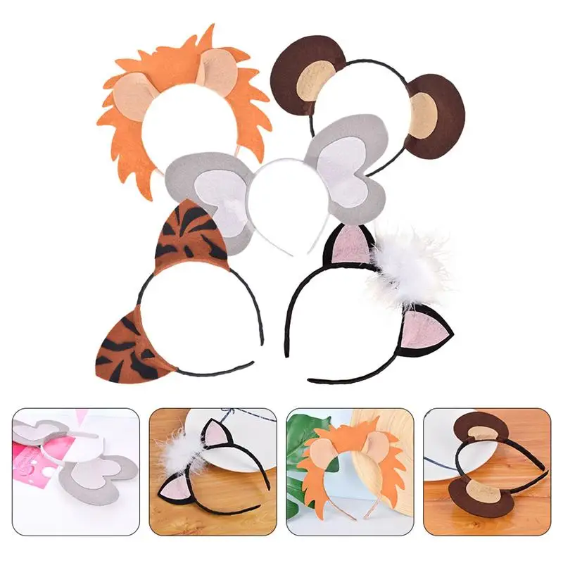 

5pcs Adorable Funny Creative Lovely Cosplay Headbands Animals Headbands Cosplay Hairbands