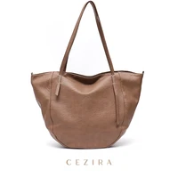 cezira women soft pu vegan leather tote casual large shoulder handbags ladies daily shopping travel hobo bags zipper inner purse