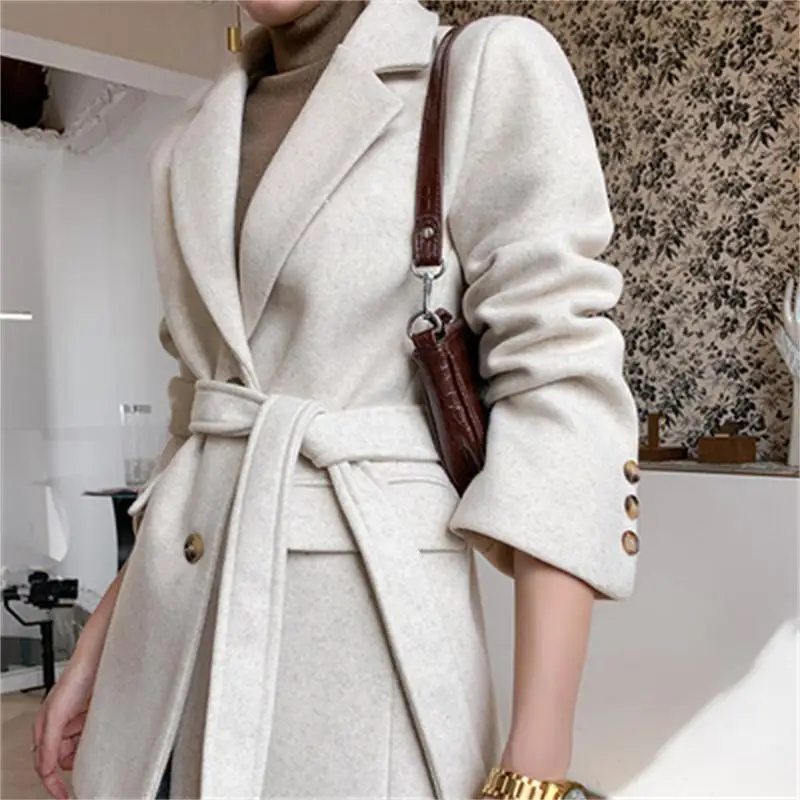 Модные шерстяные блейзеры Женская куртка на весну и зиму новый