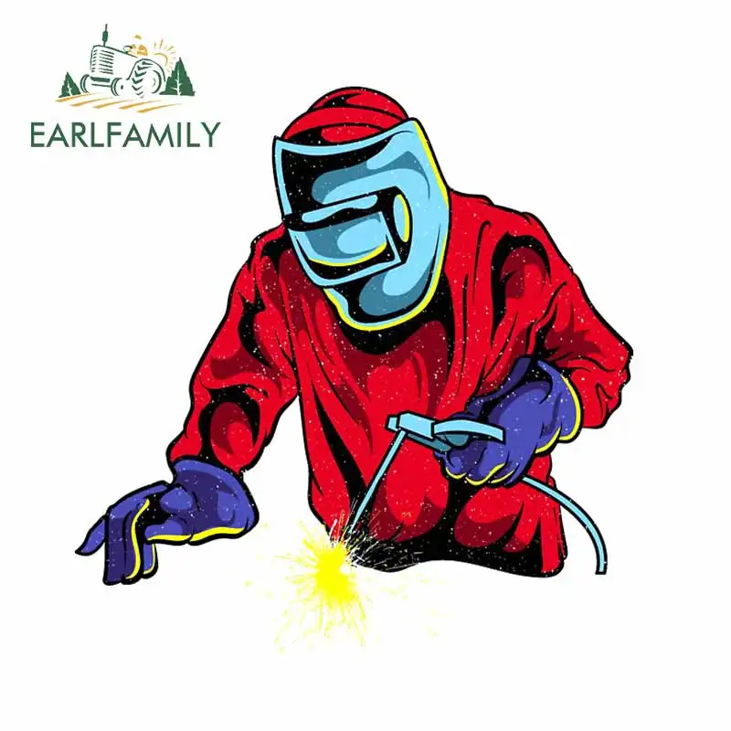 EARLFAMILY 13 см x 12 9 для сварки сварщиков Мультяшные наклейки на автомобиль интересные