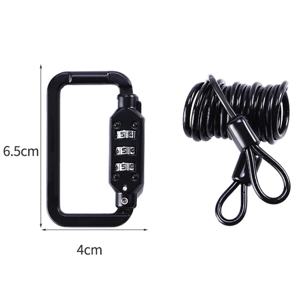 

Bicycle Lock Helmet Code Lock 1.2M Cable Heavy Duty Combination Lock Carabiner For Motorcycle Bicycle Helmet Lock Bike Equipment