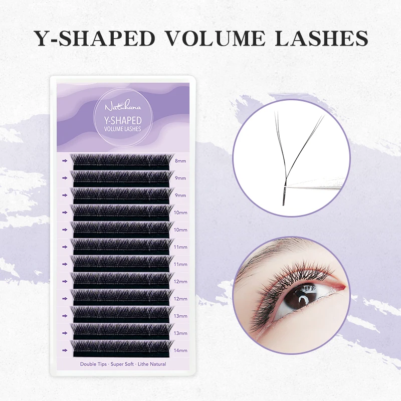 

NATUHANA YY Shape Mesh Fake Natural Eyelash Extension Makeup Lashes Hand-woven Y False Eyelashes Premade Volume Lash