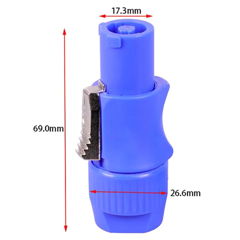 

1Pc Power Connector NAC3FCA 20A 2P+E AC Cable Connector 250V 3 Pin Powercon Male Plug