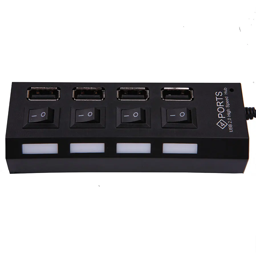 Мини 4 порта USB 2 0 концентратор светодиодный высокоскоростной внешний usb-хаб