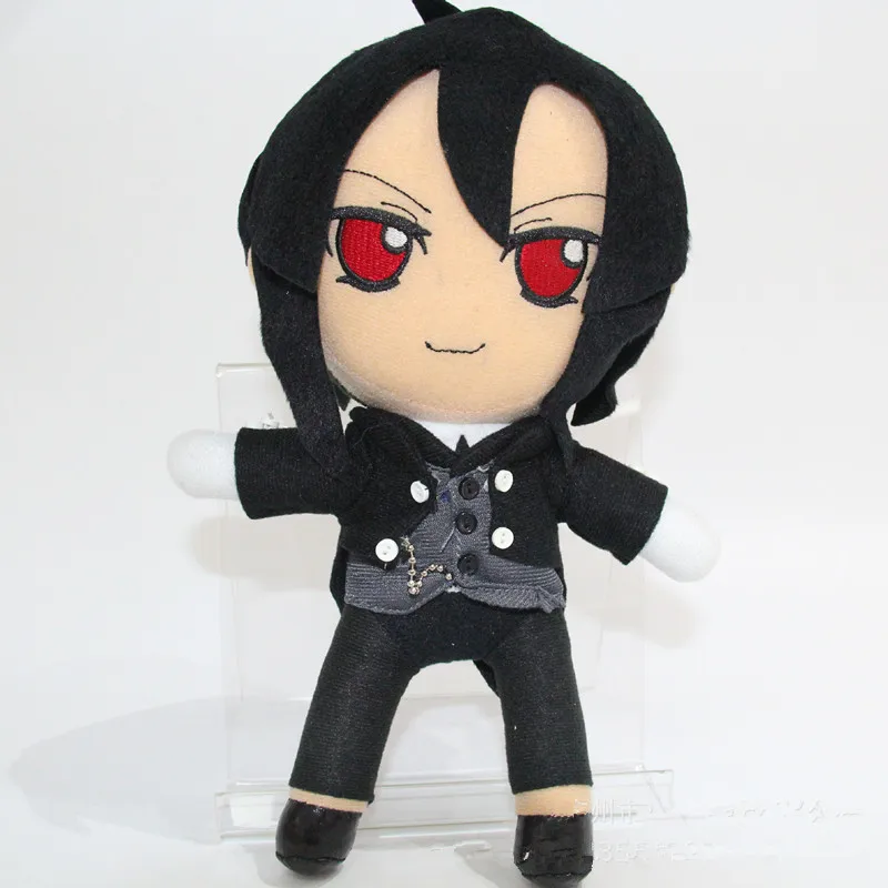 Черное аниме Батлер Себастьян и небесно-голубой курошицзи плюшевые игрушки