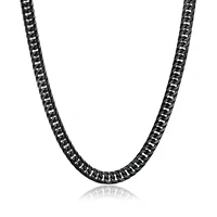 punk black color long choker chain necklace dropshipping stainless steel curb cuban chains for women men party jewelry gifts