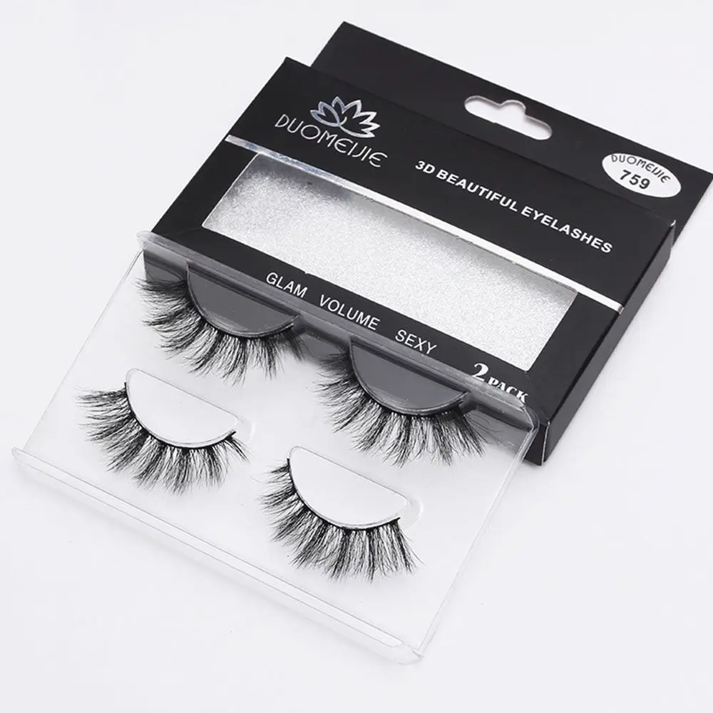 

2Pairs 3D Faux Mink Eyelashes Natural Fluffy False Eyelashes Thick Curly Long False Eyelashes Grafted Makeup Extension Eyelashes