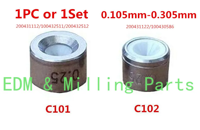

1PC/1Set Wire EDM C101 C102 Diamond Guide 200431112/100432511/200432512 200431122/100430586 D6*4T D5*4T For Charmilles ROBOFIL