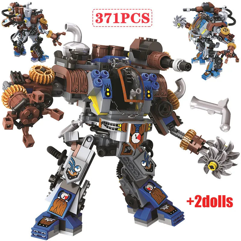 371pcs City Age Of Steam Series Mechanical Titan Robots Building Blocks Military Figures Bricks Education Toys for Boy