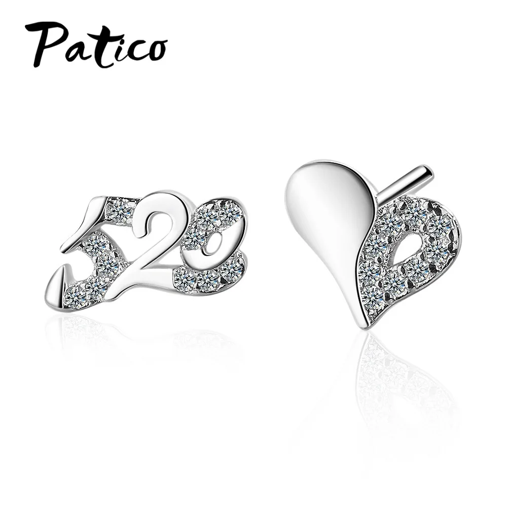 

Женские серьги-гвоздики из серебра 520 пробы, в форме сердца