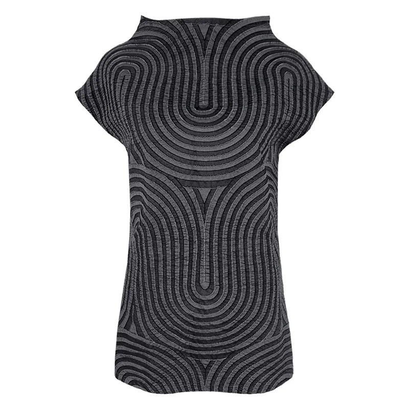 

SuperAen 2021 Summer New Stand Sleeveless Woman Tshirts Solid-color Embroidery Slim Casual Top