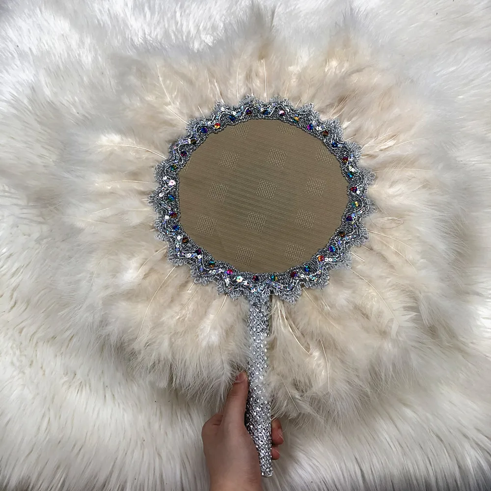 Большой размер дизайн Африканское белое перо большой веер для женщин свадебный