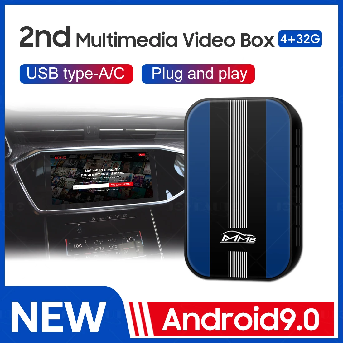 Новый универсальный MMB беспроводной Apple Carplay донгл Android 9 для Volkswagen VW VAG Beetle Golf e