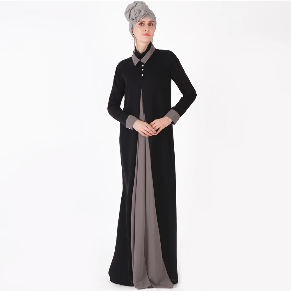 Высококачественное шифоновое мусульманское платье абайя из крепа на молнии в