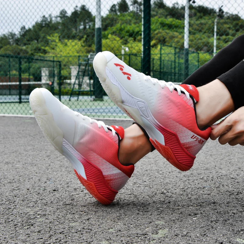 JIEMIAO New Profession Men Women Tennis Shoes Breathable Mesh Sport Shoes Outdoor Tennis Training Sneakers Badminton Shoes