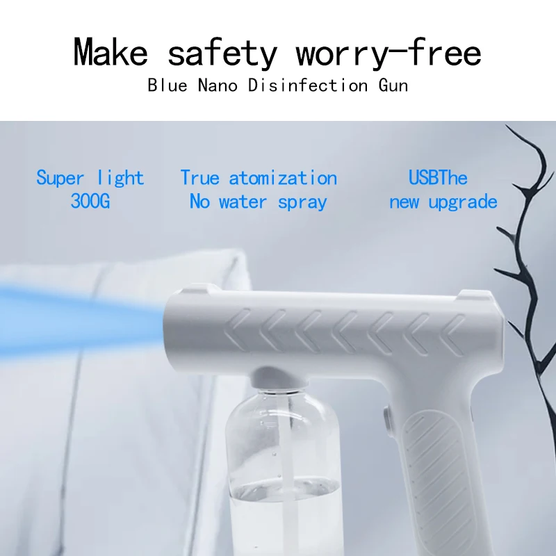 

300 мл дезинфицирующий распылитель с сисветильник, перезаряжаемый нано-паровой водяной распылитель, портативная Форсунка для садового аппа...