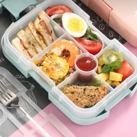 bento box anti leakage toddler lunch box with 6 cells 920ml simple kids students food container for home office s7