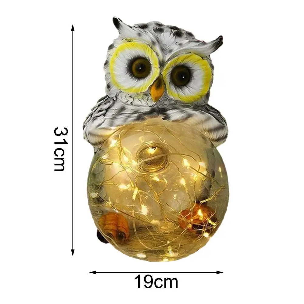 

Garden Owl Statue Solar Light LED Resin Waterproof Night Light Garden Path Yard Lawn Animal Ornament Lamp Outdoor Garden Decor