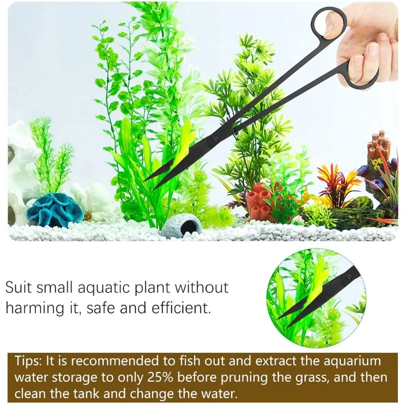 

5Pcs Aquarium Scissor Tools Kit Tweezers Scissor Spatula Aquatic Water Plant Cleaning Tool Kit for Fish Tank