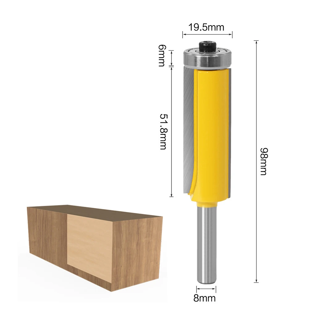 

8mm Shank Flush Trim Pattern Router Bit Wood Cutters Top Bottom Bearing Bits Milling Cutter For Wood Woodworking Tool OW