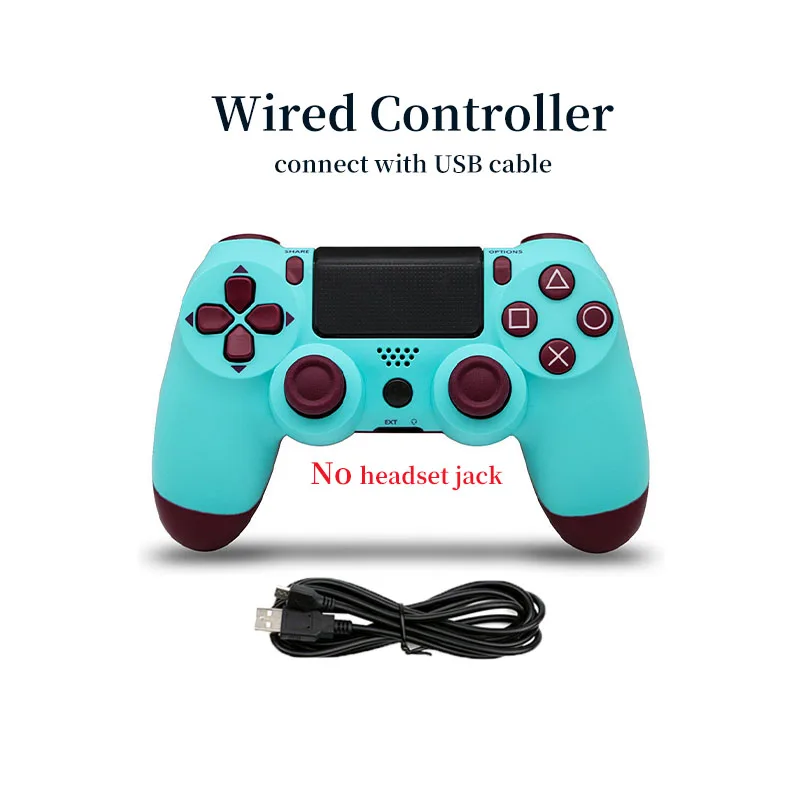 LIGHT BLUE TYPE 2 USB проводной контроллер для PS4 Геймпад для Play Station 4 контроллер для Dualshock 4 геймпад для PS4 консоли с двойной вибрацией - Цвет: LIGHT BLUE TYPE 2