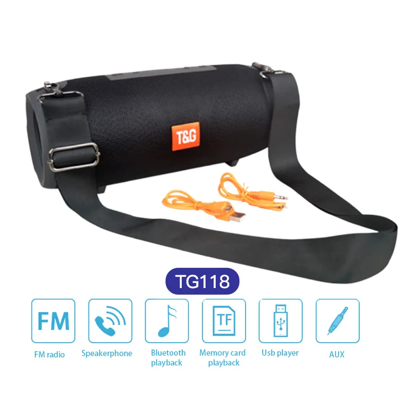 TG118 Bluetooth Speaker 40W Full-Range Portable Outdoor Waterproof Column Loudspeaker Box Support TF Card FM Radio Aux Input | Электроника