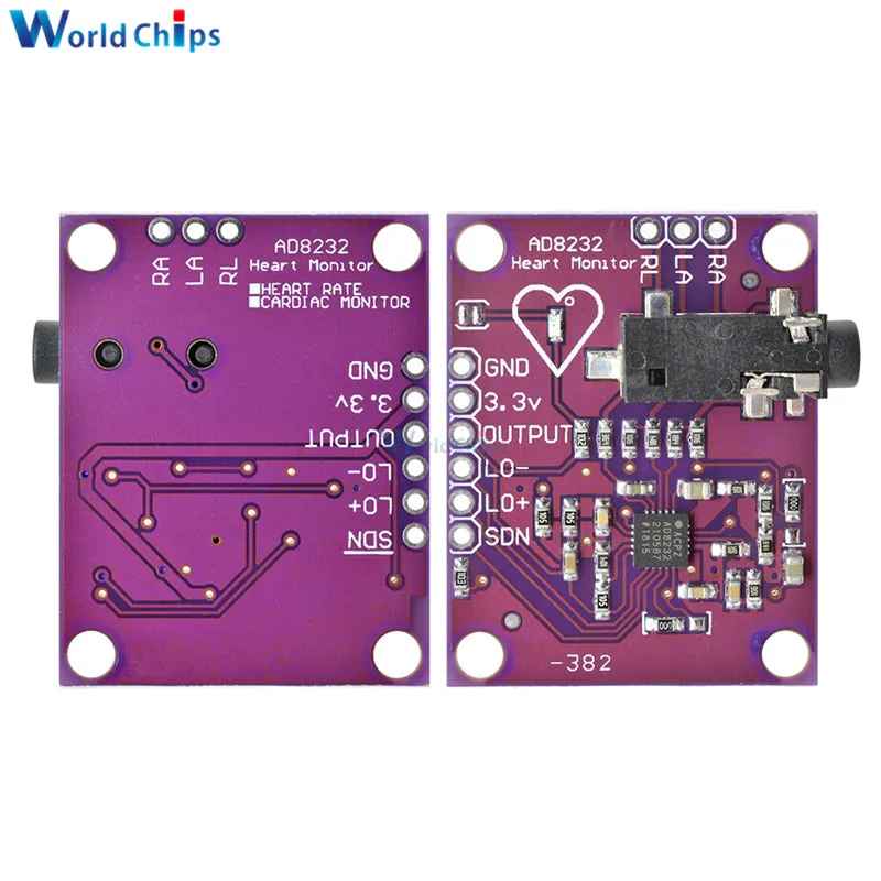 AD8232 ЭКГ Физиологическое измерение пульсометр монитор сенсорный модуль один