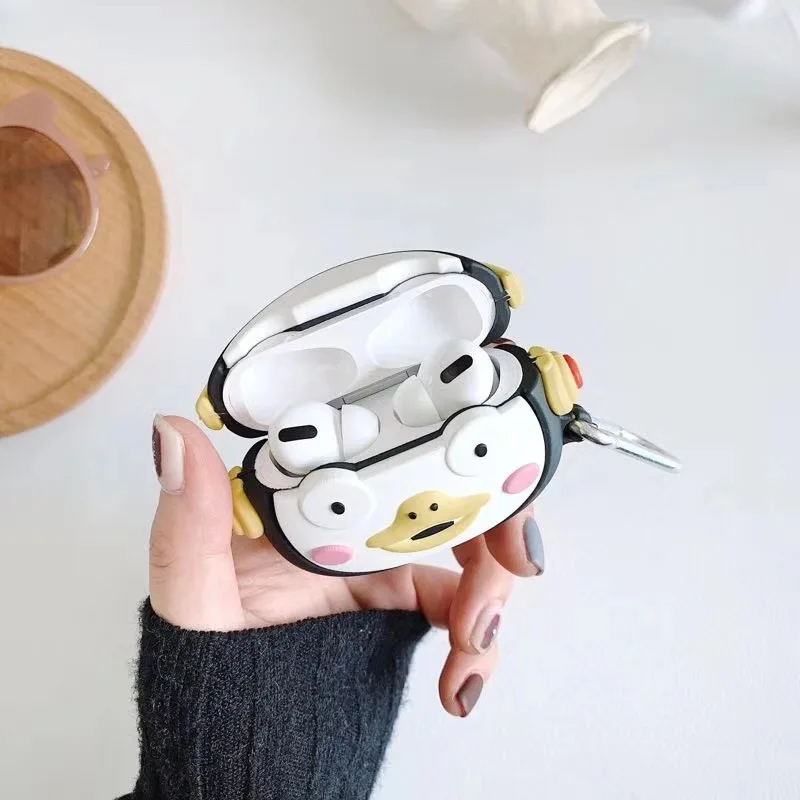 Для AirPods Pro Чехол 3D Музыкальный Пингвин мультфильм мягкий силиконовый беспроводной чехол для наушников s для Apple Airpod 3 чехол милый чехол Funda