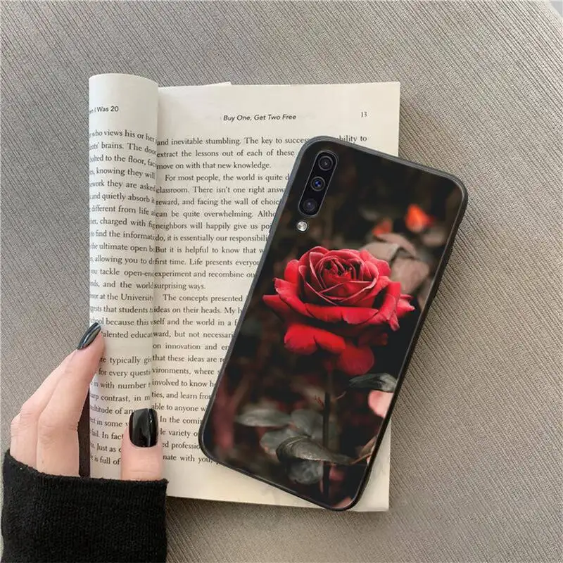 

Red rose floral painting fundas Phone Case For Samsung galaxy S 9 10 20 A 10 21 30 31 40 50 51 71 s note 20 j 4 2018 plus
