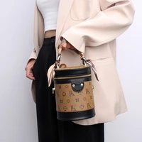 cheap womens bags 2021 hit new printing vintage bucket bag female leather fashionable crossbody bags luxury designer handbag