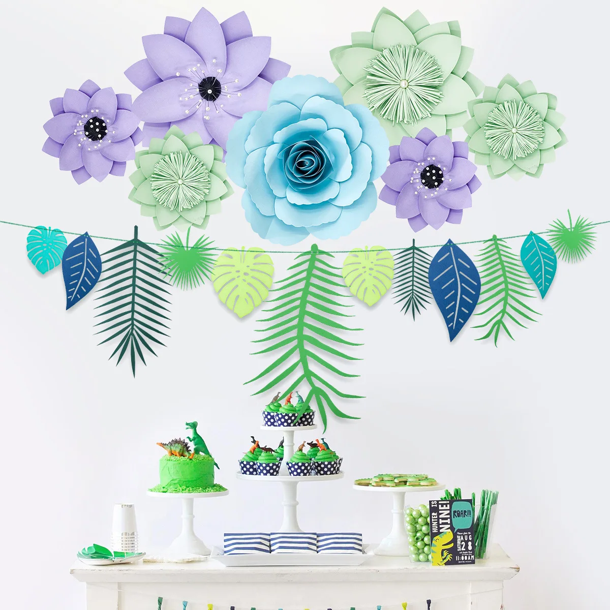

Artificial Rose Paper Flower Wedding Birthday Party Supplies Decoration DIY Decorative Paper Crafts Lotus Purple Blue Green Pink
