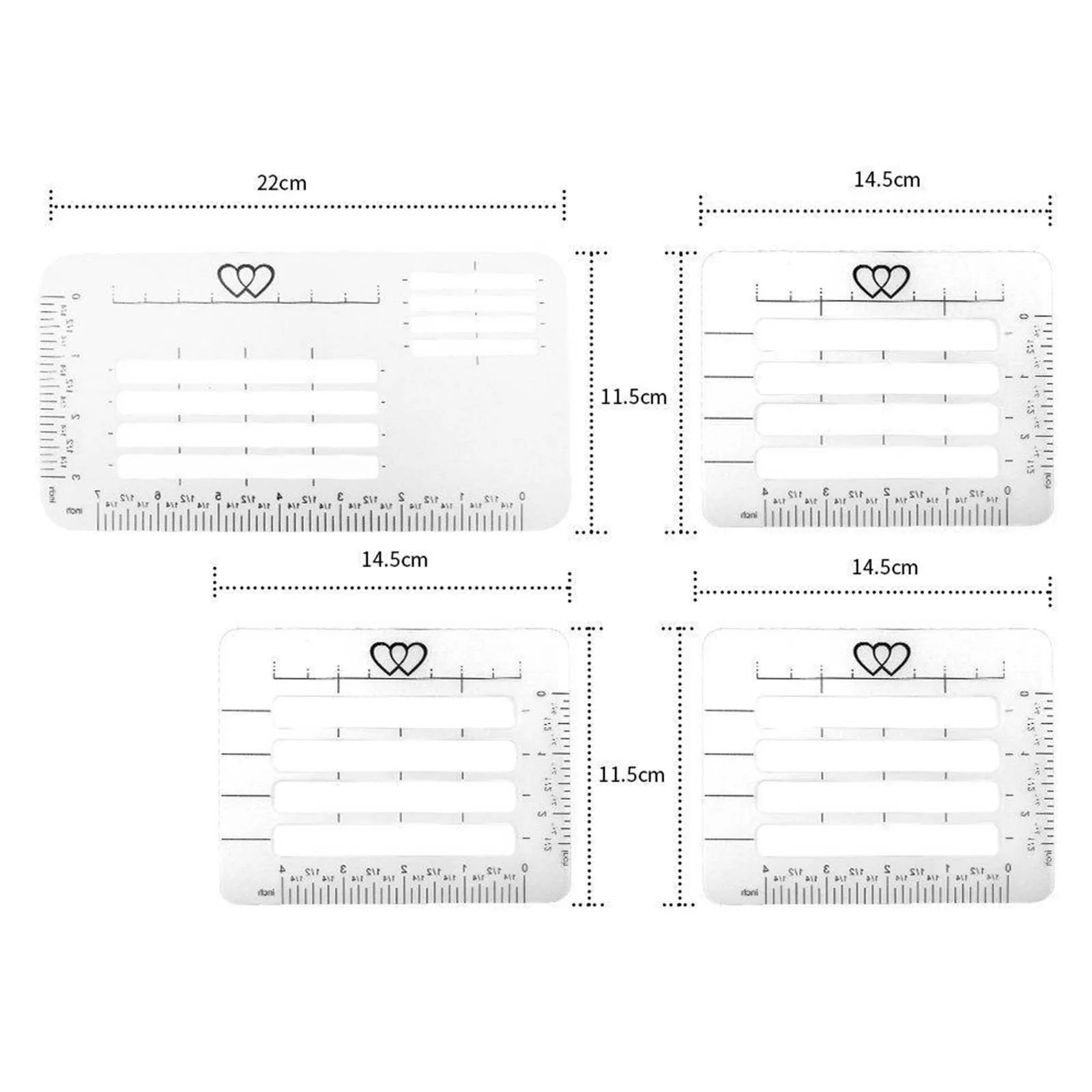 

4Pcs Clear Envelope Addressing Stencil Trainer Template Sewing Making Ruler