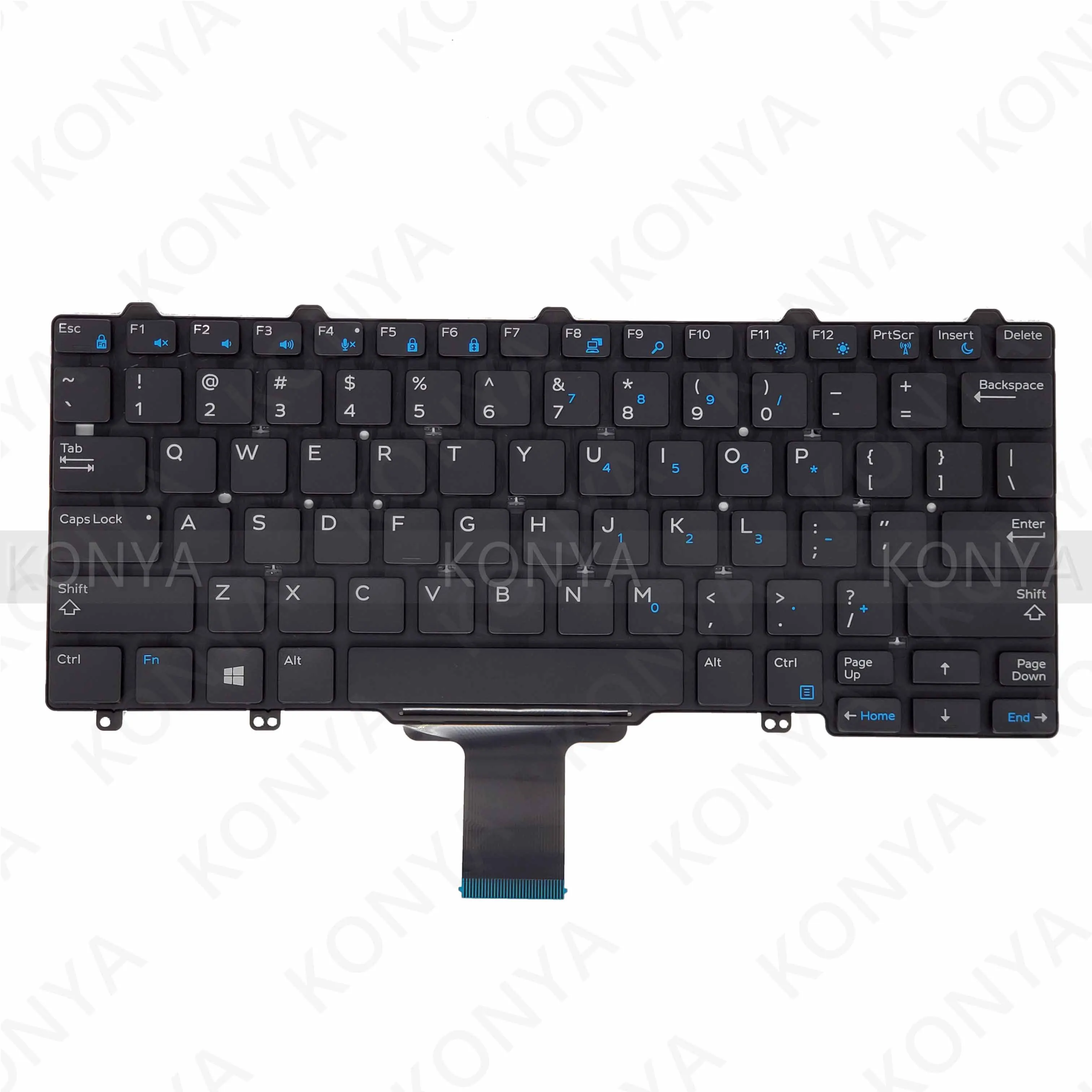 US клавиатура с подсветкой для Dell Latitude E5270 E7270 7275 XPS 12 9250 MJ8HY 0MJ8HY XCD5M 0XCD5M - Цвет: Without backlight