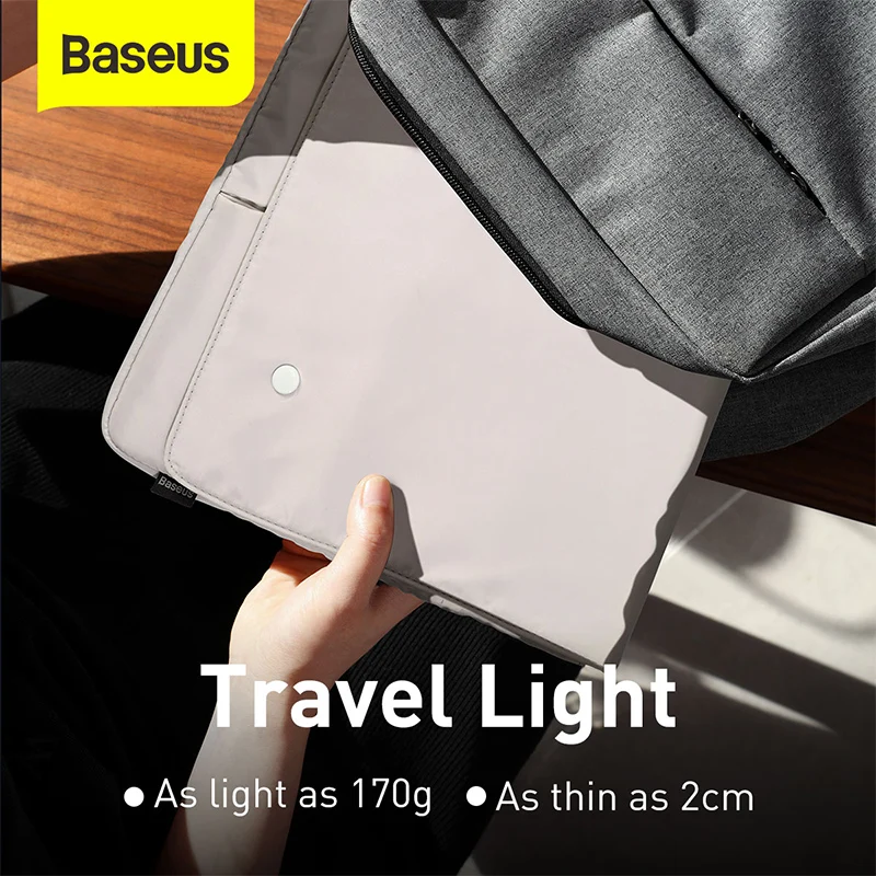 baseus laptop sleeve 1316inch waterproof travel storage bag for mobile phone notebook large capaticy flip cover design sleeve free global shipping