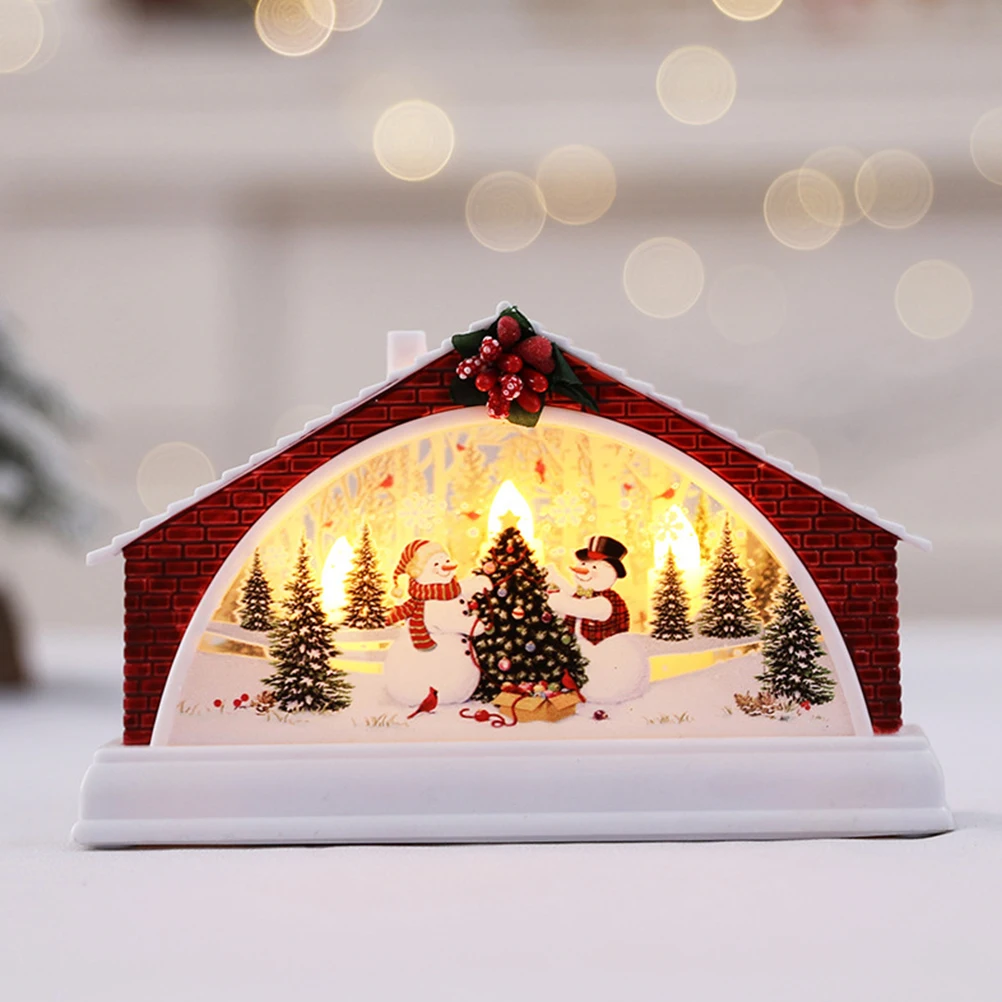 

1Pc Christmas Hut Snow House Decoration Night Light Decoration Gift House Craft Christmas Adornment Plastic Luminous House Craft