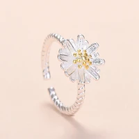 punk vintage daisy flower finger ring for girl female women fashion 2021 boho jewelry