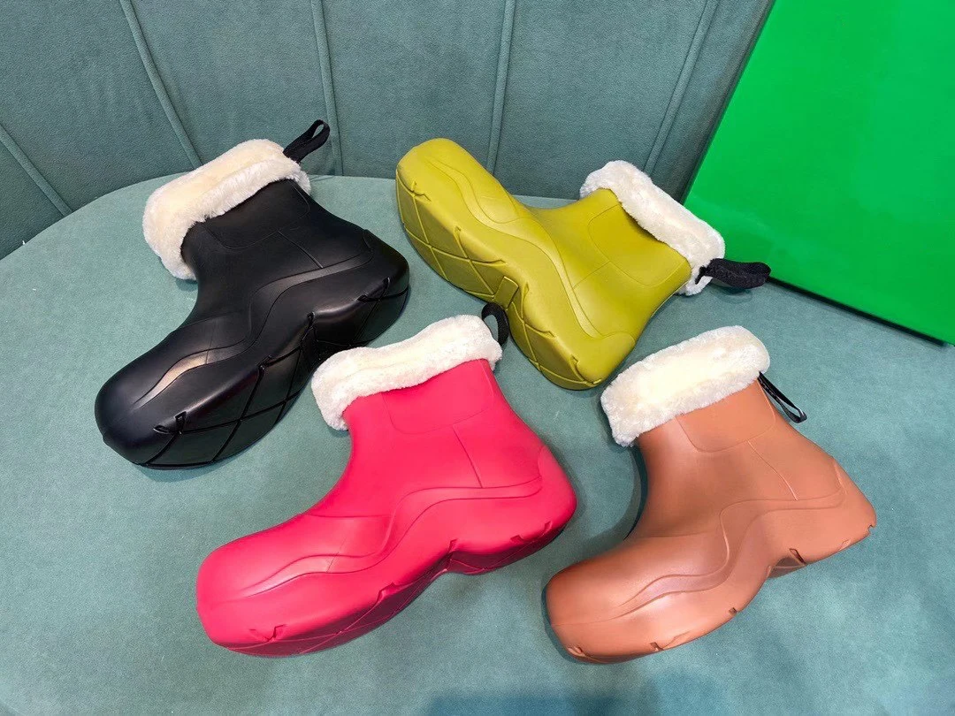 

JOUIR TALONS brand new design women's shoes luxury rain boots round toe slip-on solid ankle female booties