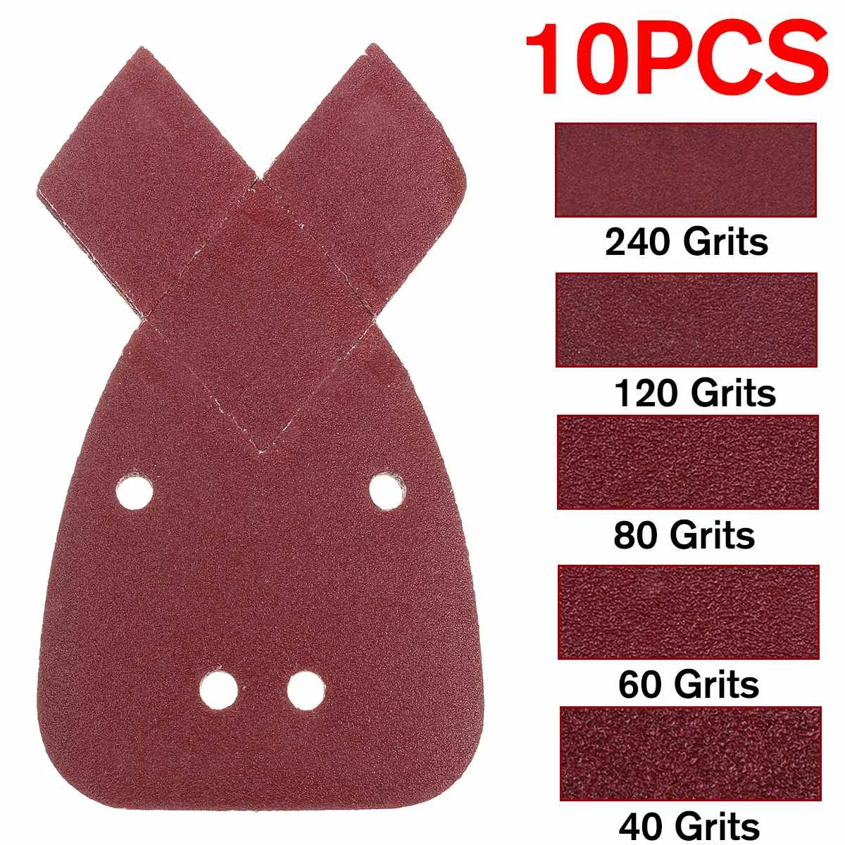 

10pcs 40/60/80/120/240Grit Sanding Paper Mouses Sanding Sheets Pads Sand Paper For Sander Polishing Papers Black & Deckers
