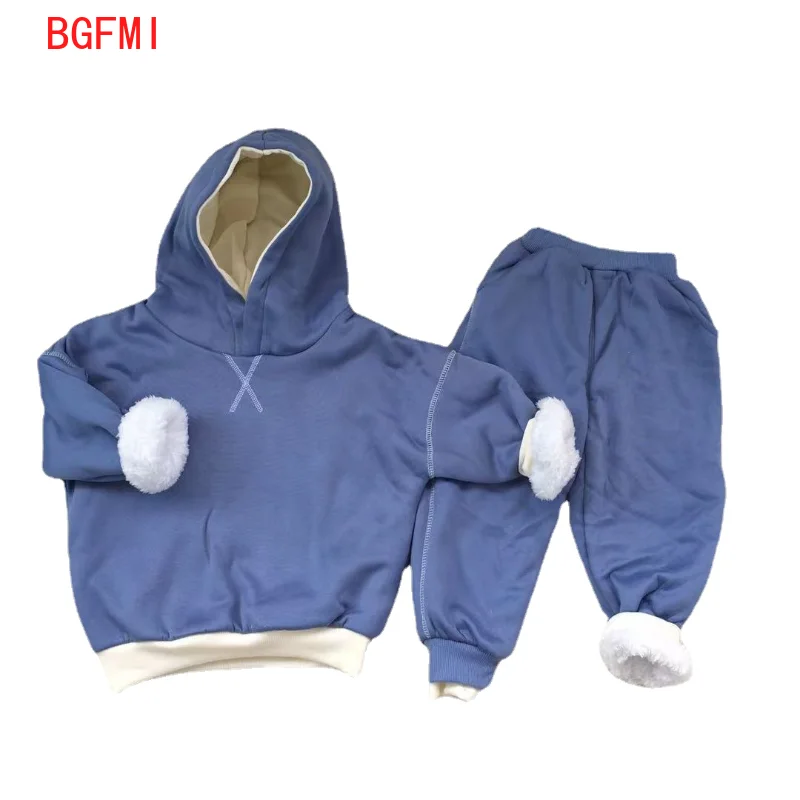 Conjunto de ropa de invierno para reci&eacute;n nacido, conjunto de ropa con capucha y pantal&oacute;n, forro polar c&aacute;lido, 2 piezas, 0-4T, 2022-0