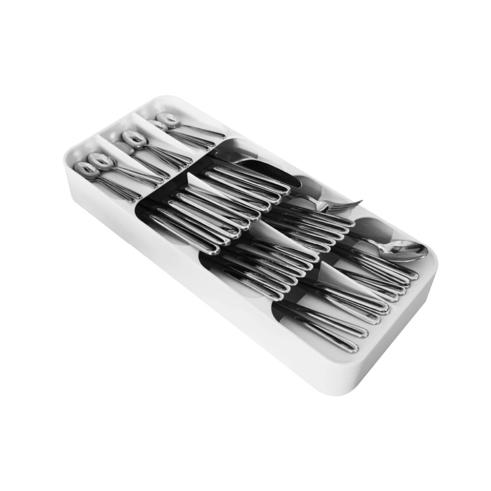 

Kitchen Organizer Cutlery Drawer Storage Box Tray Fork Spoon Divider Container for Kitchen Utensils Appriance Rack Cabinet Stand