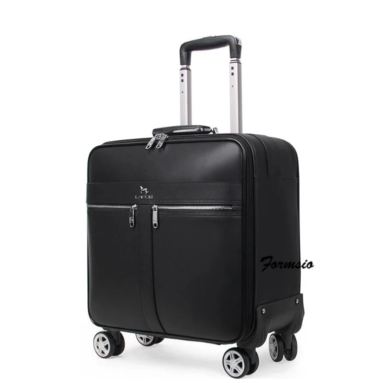 Carrylove мужской чемодан из натуральной кожи с колесами 1" 20" дюймов, чемодан для бизнеса