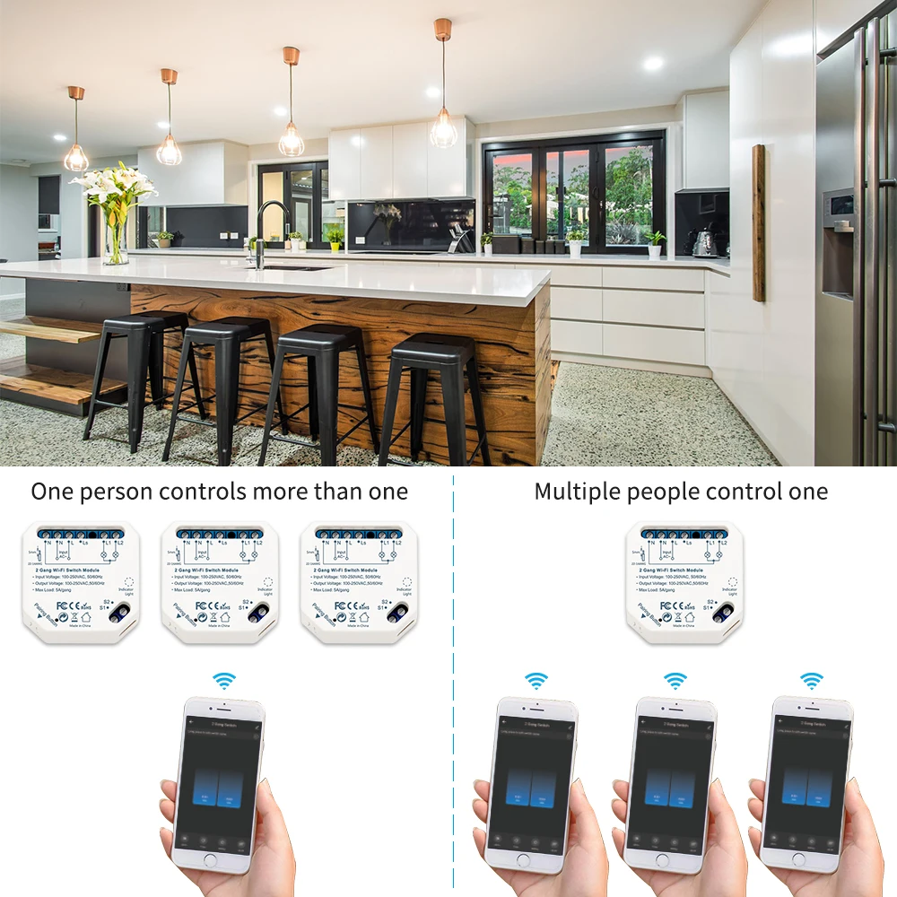 2 Gang переключатель Wi-Fi DIY релейный модуль Tuya Smart освещение работает с Google Home Alexa