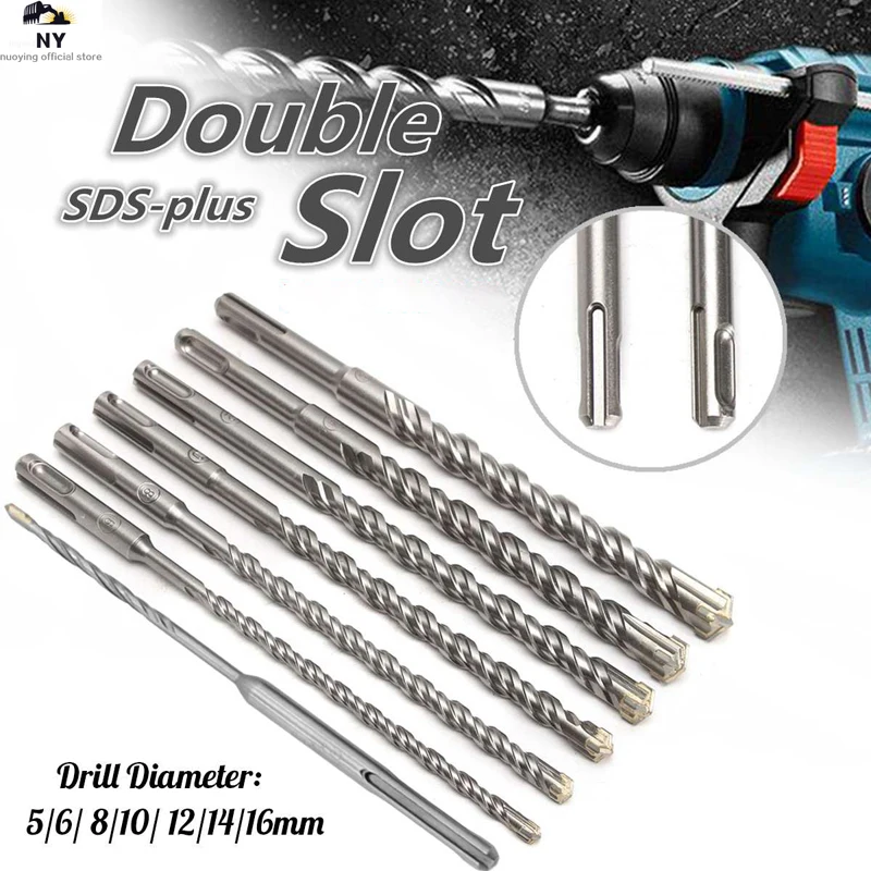 

10pcs Electric Hammer SDS Plus Drill Bit Set 200mm for Concrete Wall Brick Block Masonry Hole Saw Drilling Bits 4mm 5mm 6mm 018