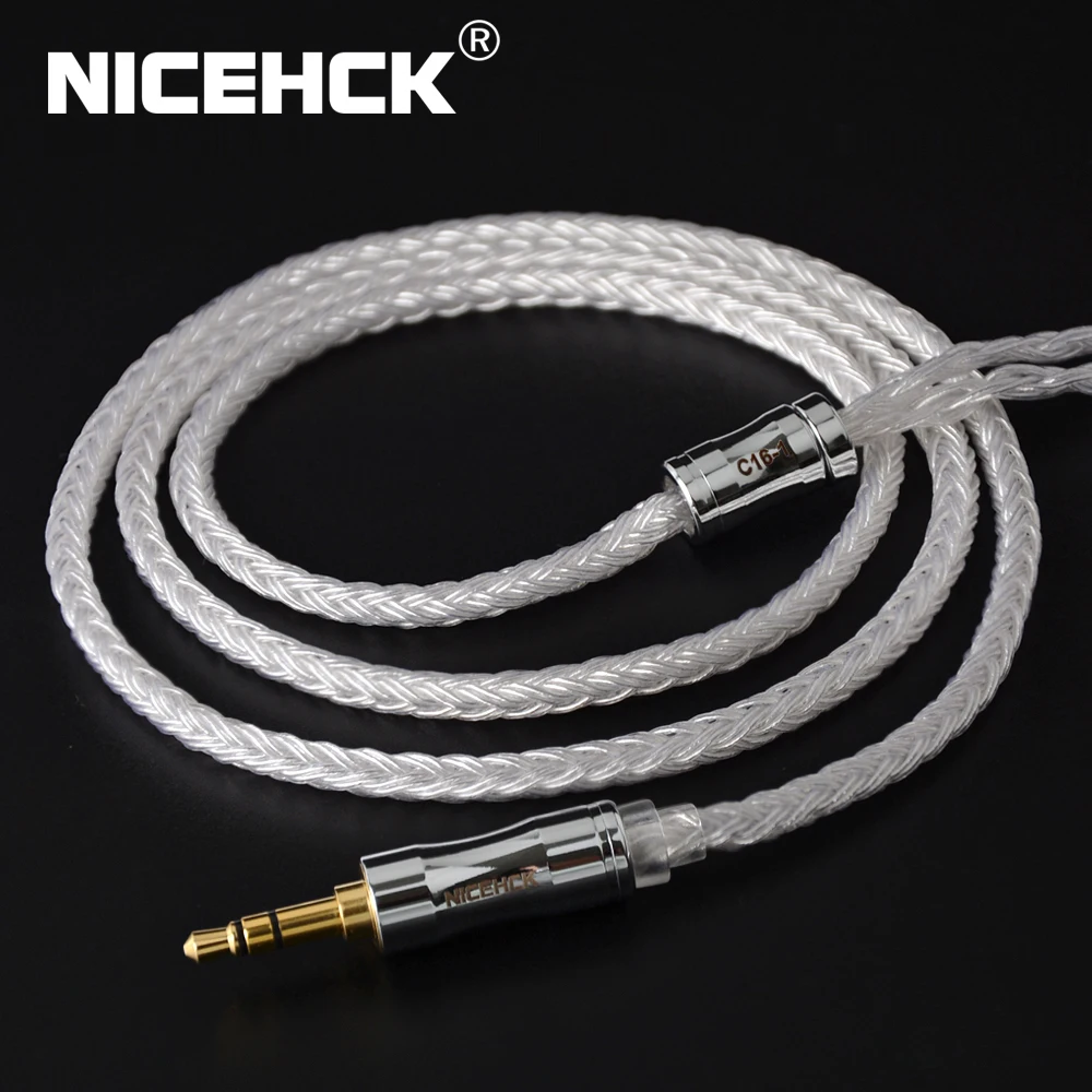 

NICEHCK C16-1 16-ядерный высокочистый посеребренный кабель 3,5/2,5/4,4 мм разъем MMCX/2Pin/QDC/NX7 для TFZ KZ CCA C12 ZSX BL-O3 NX7 Pro